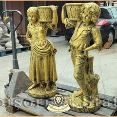 Statuete copii cu coșulețe, auriu antichizat, model J3,J4.