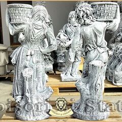 Statuete copii cu coșulețe, gri antichizat, model J3,J4.
