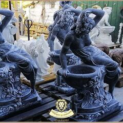 Statuetă jardinieră flori, gri patinat, model J12.