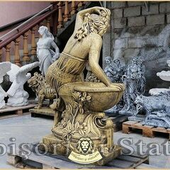 Statuetă jardinieră flori, auriu patinat, model J12.