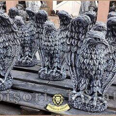 Statuetă vultur, acvilă, șoim, uliu, gri patinat, model S13.