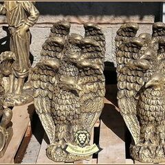Statuetă vultur, acvilă, șoim, uliu, auriu patinat, model S13.