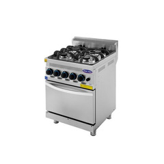 Aragaz pe gaz cu 4 focuri si cuptor, Ideal Inox, 600x630x850, Linia 630