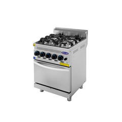 Aragaz profesional cu 4 focuri si cuptor, Ideal Inox, 600x630x850, Butelie, Linia 630