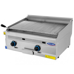 Gratar profesional cu roca vulcanica, Ideal Inox, 80 cm, gaz, Linia 630