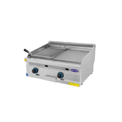 Gratar cu roca vulcanica si placa neteda, Ideal Inox, 80 cm, gaz, Linia 630