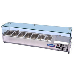 Vitrina rece pentru ingrediente, Ideal Inox, 7 buc. GN 1/4, 1,6 m