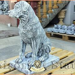 Statuetă câine rottweiler, gri patinat, model S12.