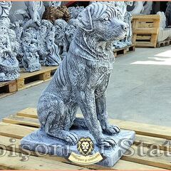 Statuetă câine rottweiler, gri patinat, model S12.