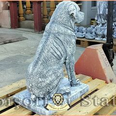 Statuetă câine rottweiler, gri patinat, model S12.