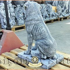 Statuetă câine rottweiler, gri patinat, model S12.
