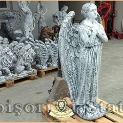 Statuetă îngeraș mare, gri patinat, model S20.