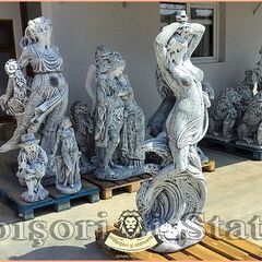 Statuetă decor, gri patinat, model S26.
