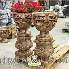 Set socluri cu vaze, gri patinat, model S27-V8.