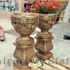 Set socluri cu vaze, gri patinat, model S27-V8.