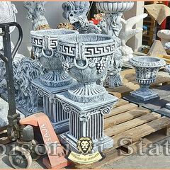 Set socluri cu vaze, gri patinat, model S64-V8.