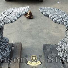 Statuetă vultur pe stâncă, șoim, gri patinat, model S35.