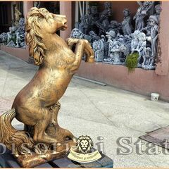 Statuetă căluț mare, arămiu patinat, model S37.