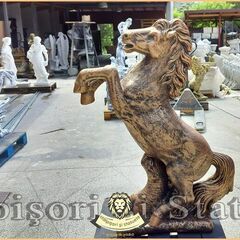 Statuetă căluț mare, arămiu patinat, model S37.